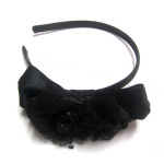Black Lace With Ribbon Bow Alice Band