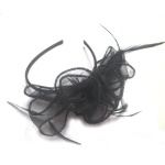 Tulle Bow With Feather Alice Band