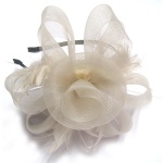 White Mesh Flower Fascinator Alice Band