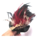 Colorful Feather With Black Bow Alice Band