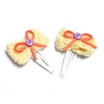 Small Crocheted Bow Hair Clip Snap Clip