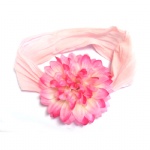 Pink Flower Stretch Band Headband