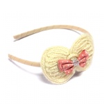 Crocheted Bow With Ribbon Bow Alice Band