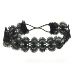 Black Crocheted Lace Headband