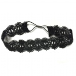 Crocheted Lace Flower Elastic Headband
