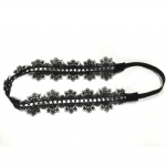 Black Crocheted Flower Headband