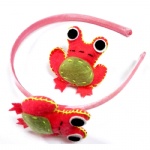 Felt Frog Alice Band And Hair Clip Set