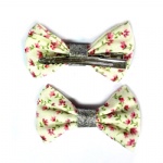 Small Floral Bow Hair Clip