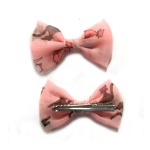 Cat Pattern Chiffon Bow Hair Clip Alligator Clip