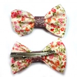 Small Floral Bow Hair Clip