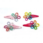 Colorful Small Elastic Flower Snap Clip