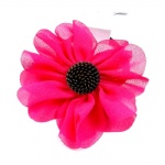 Fuschia Chiffon Flower Elastic Band