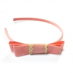 Pale Pink Bow Alice Band