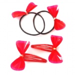 Soft PVC Bows Hair Clip And Elastic Band Kits