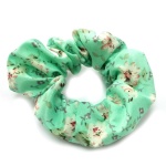 Spring Summer Flower Pattern Green Scrunchies