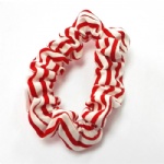White And Red Stripes Scrunchies