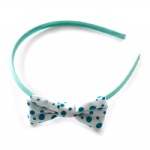 Green Dots Bow Alice Band Kids Headband