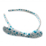 Skyblue Dots Big Bow Alice Band Headband For Kids