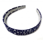 White Dots Dark Blue Simple Alice Band