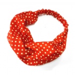 Small Dots Red Chiffon Headwrap