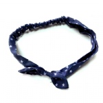 Stars Pattern Navy Blue Elastic Headband