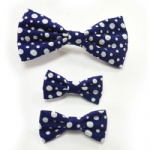 Polka Dots Navy Blue Bows Hair Clip Set
