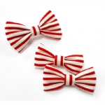 White And Red Stripes Hair Clip Alligator Clip Side Clip