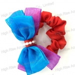 Double Two-Tone Tulle Bows Scrunchies