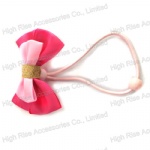 Pink Ribbon Bow Hair Elastic Hair Band Ponytail Holder