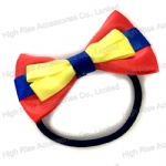 Three Colored Sation Bow Hair Elastic Hair Band Ponytail Holder
