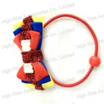 Three Colors Sation Ribbon Bow Hair Elastic Hair Band Ponytail Holder