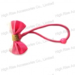Three Pink Colors Bow Hair Elastic Hair Band Ponytail Holder