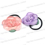 Rose Flower Double Band Hair Elastic Ponytail Holder