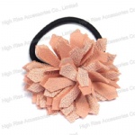 Pale Pink Flower Hair Elastic Hair Band Ponytail Holder