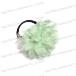 Light Green Mesh Flower Hair Elastic Hair Band Ponytail Holder