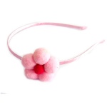 Small Pompom Flower Headband, Girls Alice Band