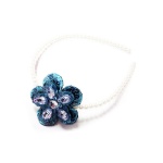 Blue Sequin Flower and Crystal Headband, Party Alice Band