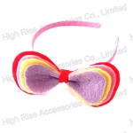 Four-Tone Felt Bow Headband, Rainbow Alice Band