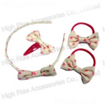 Heart Pattern Bow Alice band, Elastic and Snap Clip Set, Headband Kits