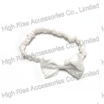 White Lace Bow Elastic Headband