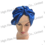 Blue Satin Knotted Bandana, Knotted Headwrap