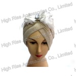 Big Bow And Feather Elastic Bandana Headwrap