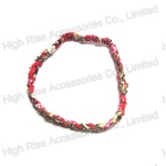 Crystal and floral Fabric Braided Elastic Headband
