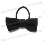 Black Bow Hair Elastic Ponytail Holder