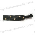 Star Charms Black Elastic Hair Tie, Ponytail Holder