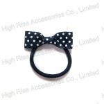 Dotted Bow Hair Elastic, Ponytail Holder