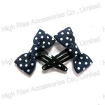 Dotted Bow Hair Clip Kids Snap Clip