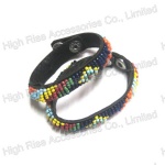 Colored Beaded Leather Bracelet