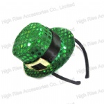 Christmas Green Sequin Top Hat party Headband Alice Band