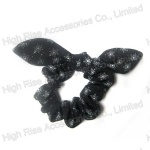 Christmas Snowflake Pattern Black Scrunchie